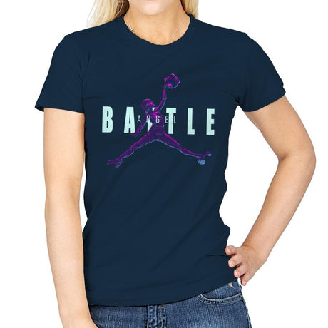 Battle Angel - Womens T-Shirts RIPT Apparel Small / Navy