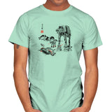 Battle in the Snow Sumi-E - Sumi Ink Wars - Mens T-Shirts RIPT Apparel Small / Mint Green