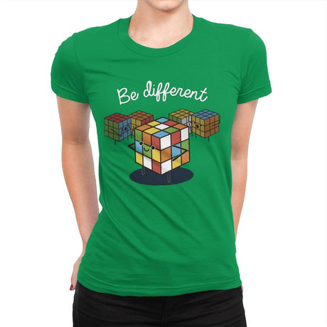 Be different - Womens Premium T-Shirts RIPT Apparel Small / Kelly Green