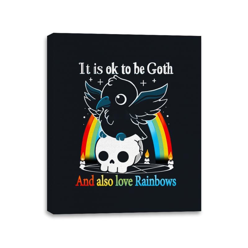 Be Goth and Also Love Rainbows - Canvas Wraps Canvas Wraps RIPT Apparel 11x14 / Black