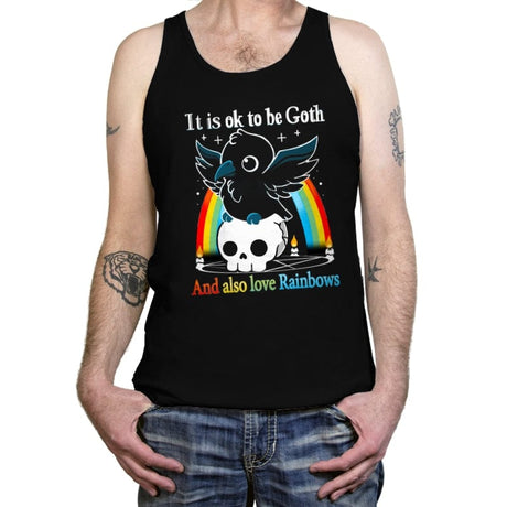 Be Goth and Also Love Rainbows - Tanktop Tanktop RIPT Apparel X-Small / Black