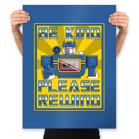 Be Kind Please Rewind - Prints Posters RIPT Apparel 18x24 / Royal