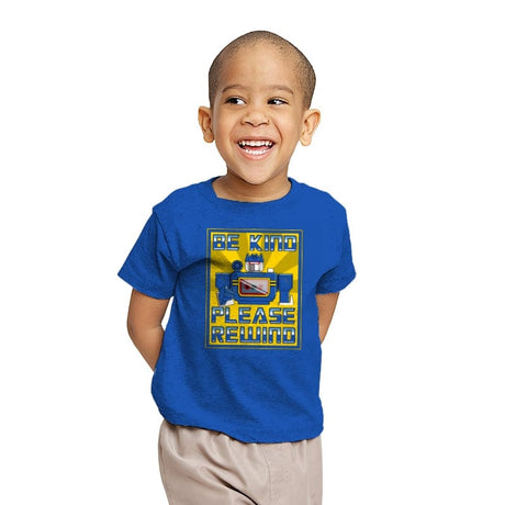 Be Kind Please Rewind - Youth T-Shirts RIPT Apparel X-small / Royal