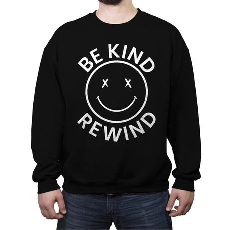 Be Kind Rewind VHS - Crew Neck Sweatshirt Crew Neck Sweatshirt RIPT Apparel Small / Black