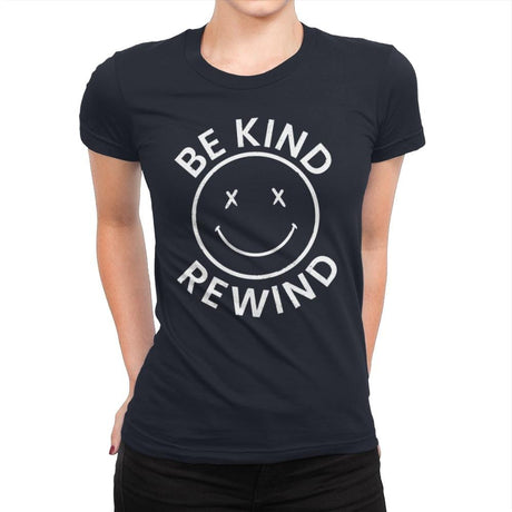 Be Kind Rewind VHS - Womens Premium T-Shirts RIPT Apparel Small / Midnight Navy