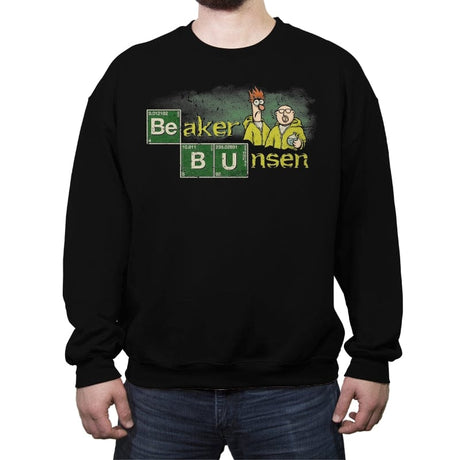 Beaker and Bunsen - Crew Neck Sweatshirt Crew Neck Sweatshirt RIPT Apparel Small / Black