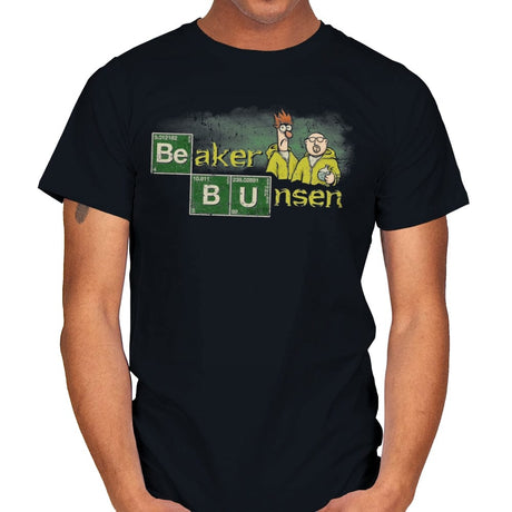 Beaker and Bunsen - Mens T-Shirts RIPT Apparel Small / Black
