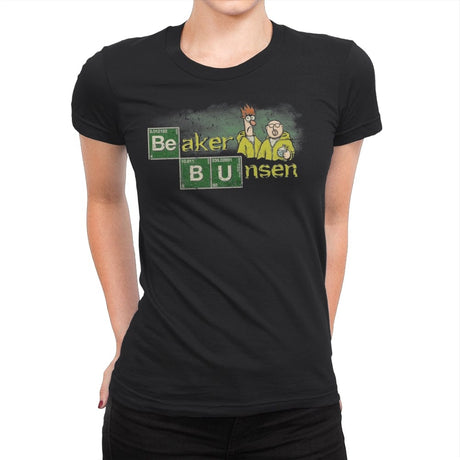 Beaker and Bunsen - Womens Premium T-Shirts RIPT Apparel Small / Black
