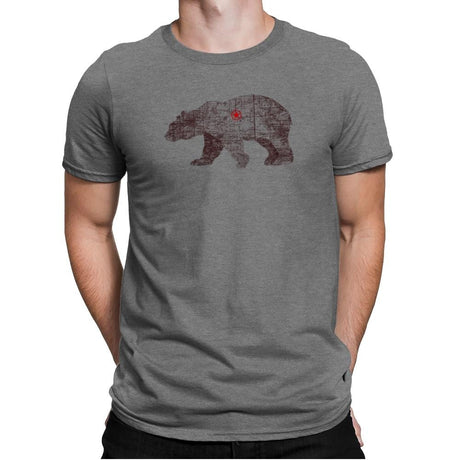 Bearlin - Back to Nature - Mens Premium T-Shirts RIPT Apparel Small / Heather Grey