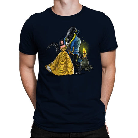Beauty and the Alien - Mens Premium T-Shirts RIPT Apparel Small / Midnight Navy
