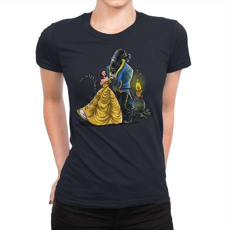 Beauty and the Alien - Womens Premium T-Shirts RIPT Apparel Small / Midnight Navy