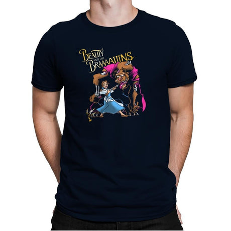 Beauty and the Brains Exclusive - Mens Premium T-Shirts RIPT Apparel Small / Midnight Navy