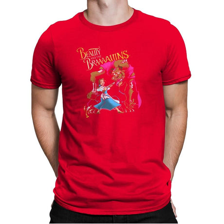 Beauty and the Brains Exclusive - Mens Premium T-Shirts RIPT Apparel Small / Red