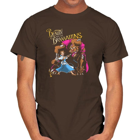 Beauty and the Brains Exclusive - Mens T-Shirts RIPT Apparel Small / Dark Chocolate
