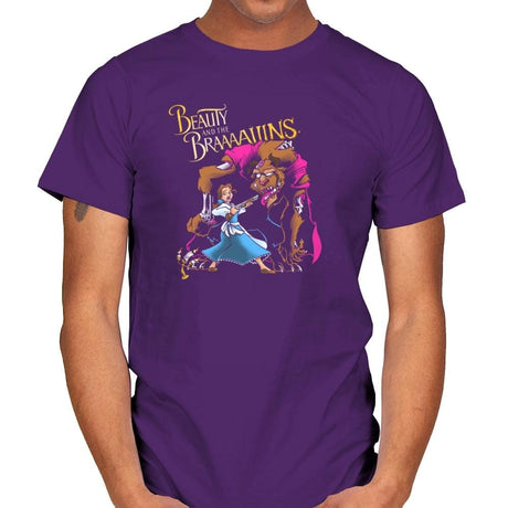 Beauty and the Brains Exclusive - Mens T-Shirts RIPT Apparel Small / Purple