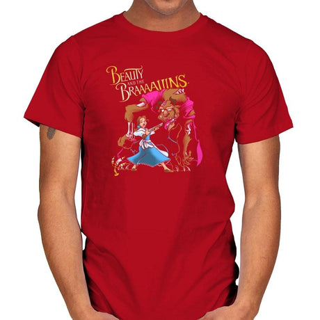 Beauty and the Brains Exclusive - Mens T-Shirts RIPT Apparel Small / Red