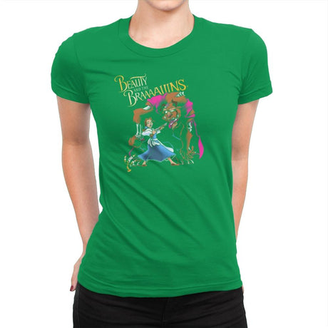 Beauty and the Brains Exclusive - Womens Premium T-Shirts RIPT Apparel Small / Kelly Green