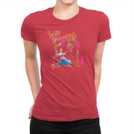 Beauty and the Brains Exclusive - Womens Premium T-Shirts RIPT Apparel Small / Red
