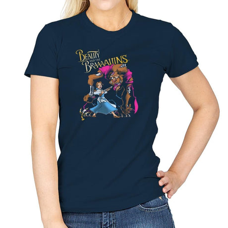 Beauty and the Brains Exclusive - Womens T-Shirts RIPT Apparel Small / Navy