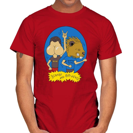 Beavers and Butt-Head - Mens T-Shirts RIPT Apparel Small / Red