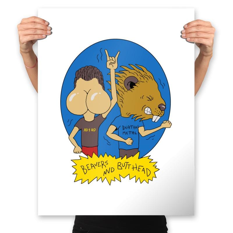 Beavers and Butt-Head - Prints Posters RIPT Apparel 18x24 / White