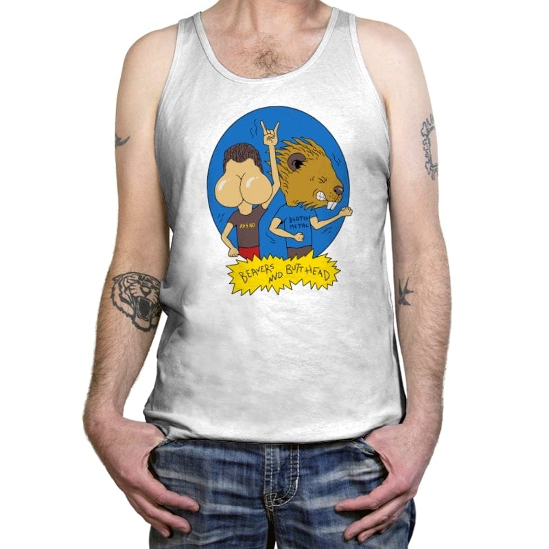 Beavers and Butt-Head - Tanktop Tanktop RIPT Apparel X-Small / White