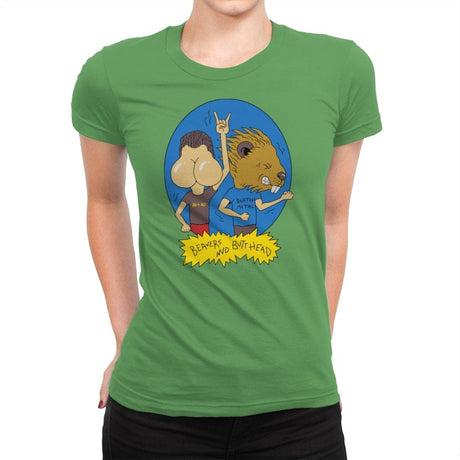 Beavers and Butt-Head - Womens Premium T-Shirts RIPT Apparel Small / Kelly