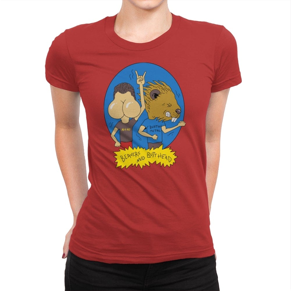 Beavers and Butt-Head - Womens Premium T-Shirts RIPT Apparel Small / Red
