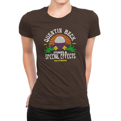 Beck Stunts & Special Effects - Womens Premium T-Shirts RIPT Apparel Small / Dark Chocolate