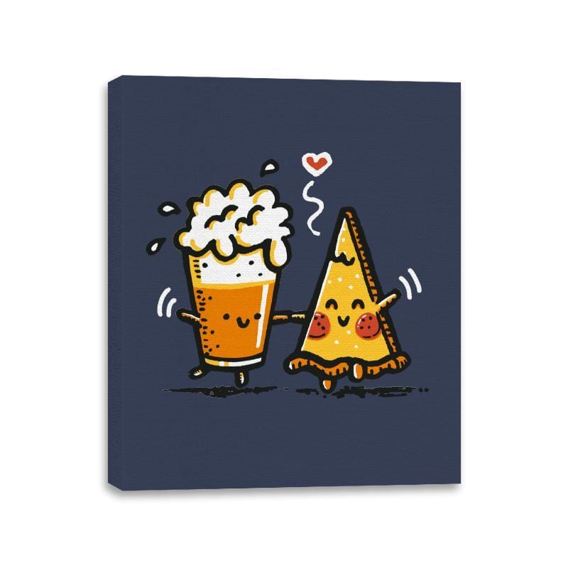 Beer and Pizza - Canvas Wraps Canvas Wraps RIPT Apparel 11x14 / Navy