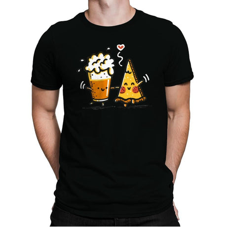 Beer and Pizza - Mens Premium T-Shirts RIPT Apparel Small / Black
