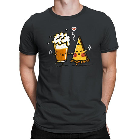 Beer and Pizza - Mens Premium T-Shirts RIPT Apparel Small / Heavy Metal