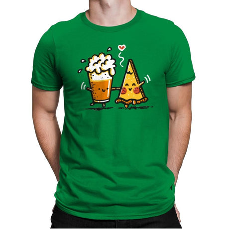 Beer and Pizza - Mens Premium T-Shirts RIPT Apparel Small / Kelly
