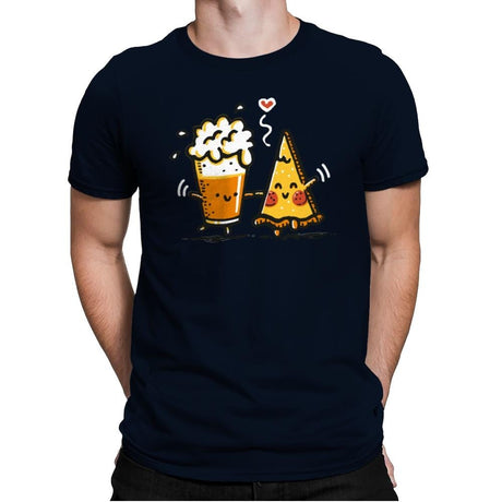 Beer and Pizza - Mens Premium T-Shirts RIPT Apparel Small / Midnight Navy