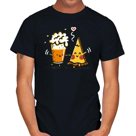 Beer and Pizza - Mens T-Shirts RIPT Apparel Small / Black
