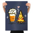 Beer and Pizza - Prints Posters RIPT Apparel 18x24 / Navy