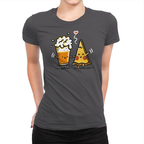 Beer and Pizza - Womens Premium T-Shirts RIPT Apparel Small / Heavy Metal