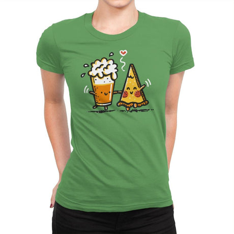 Beer and Pizza - Womens Premium T-Shirts RIPT Apparel Small / Kelly