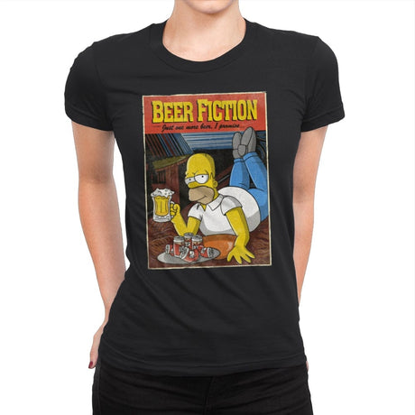 Beer Fiction - Womens Premium T-Shirts RIPT Apparel Small / Black