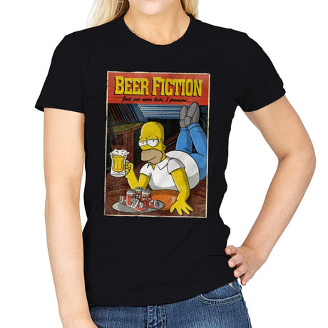 Beer Fiction - Womens T-Shirts RIPT Apparel Small / Black