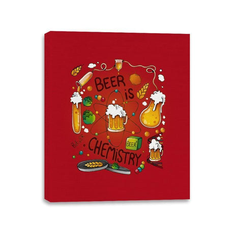 Beer is Chemistry - Canvas Wraps Canvas Wraps RIPT Apparel 11x14 / Red