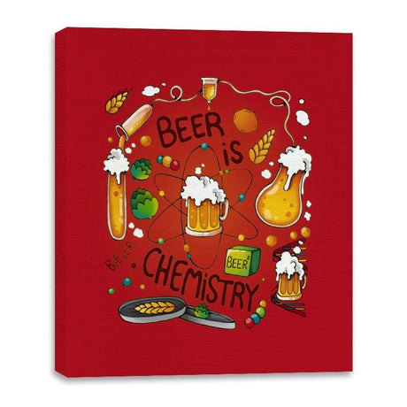 Beer is Chemistry - Canvas Wraps Canvas Wraps RIPT Apparel 16x20 / Red