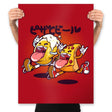 Beer & Pizza Combo - Prints Posters RIPT Apparel 18x24 / Red