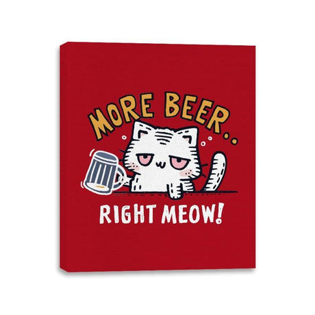 Beer Right Meow - Canvas Wraps Canvas Wraps RIPT Apparel 11x14 / Red