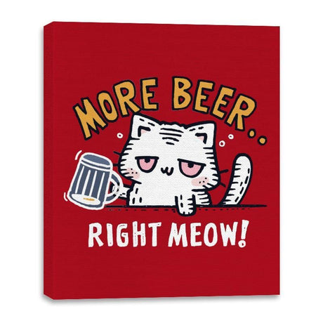 Beer Right Meow - Canvas Wraps Canvas Wraps RIPT Apparel 16x20 / Red