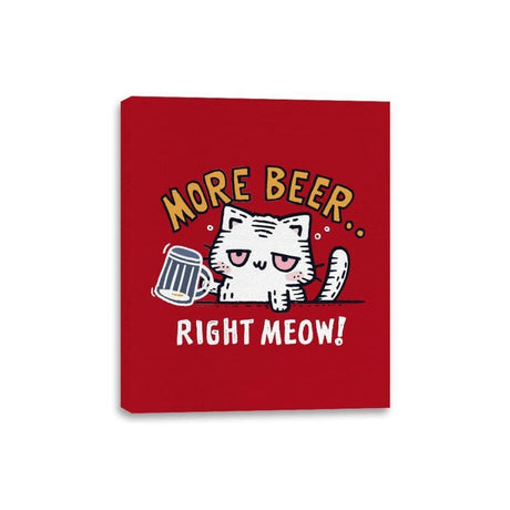 Beer Right Meow - Canvas Wraps Canvas Wraps RIPT Apparel 8x10 / Red
