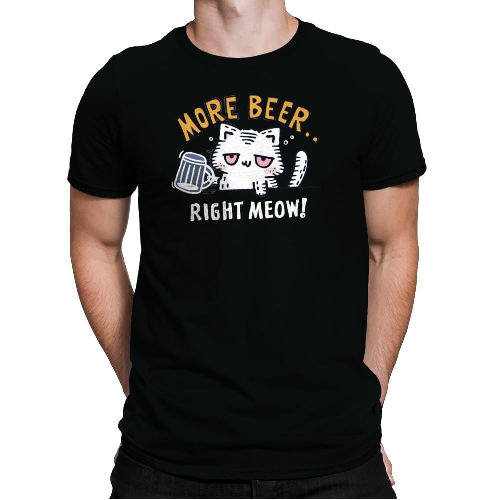 Beer Right Meow - Mens Premium T-Shirts RIPT Apparel Small / Black
