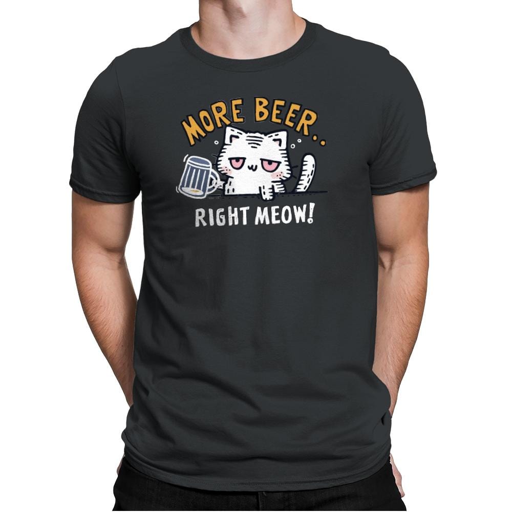 Beer Right Meow - Mens Premium T-Shirts RIPT Apparel Small / Heavy Metal