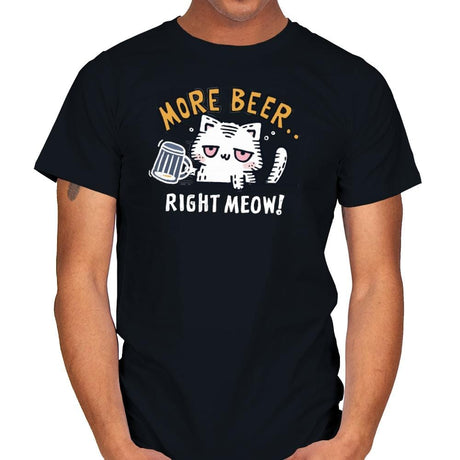 Beer Right Meow - Mens T-Shirts RIPT Apparel Small / Black