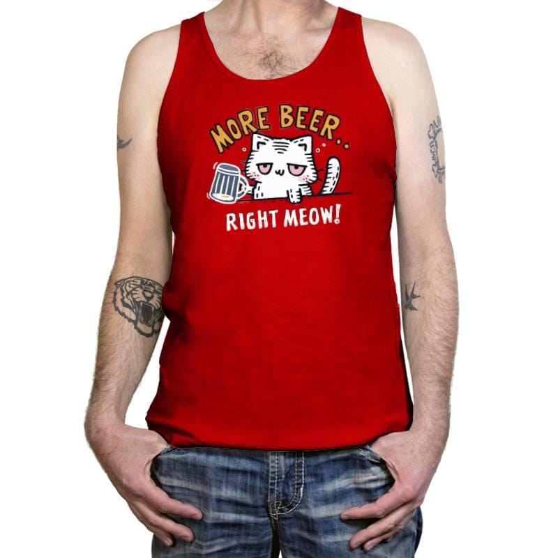 Beer Right Meow - Tanktop Tanktop RIPT Apparel X-Small / Red